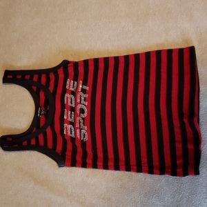 Bebe Sport Tank Top,, Size L, Red And Black, Lightly Worn